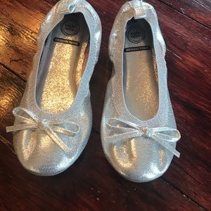 Sparkly silver ballet flats size 12
